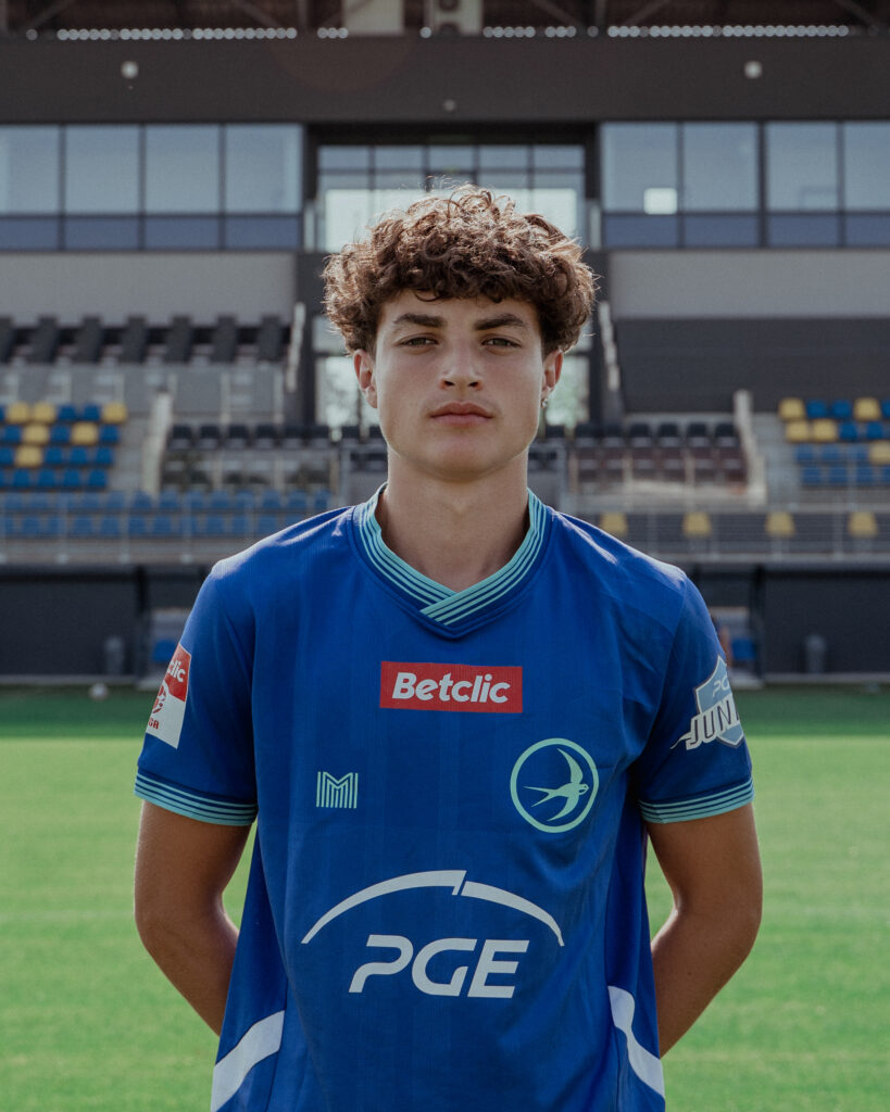Portret Pawła Szwalgina, ucznia i zawodnika Zespołu Szkół Mistrzostwa Sportowego ZKS Unia Tarnów.